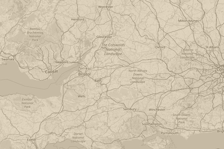 Map of the area around Chippenham, Wiltshire, centred on the reported position