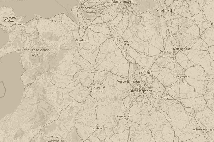Map of the area around telford shropshire, centred on the reported position