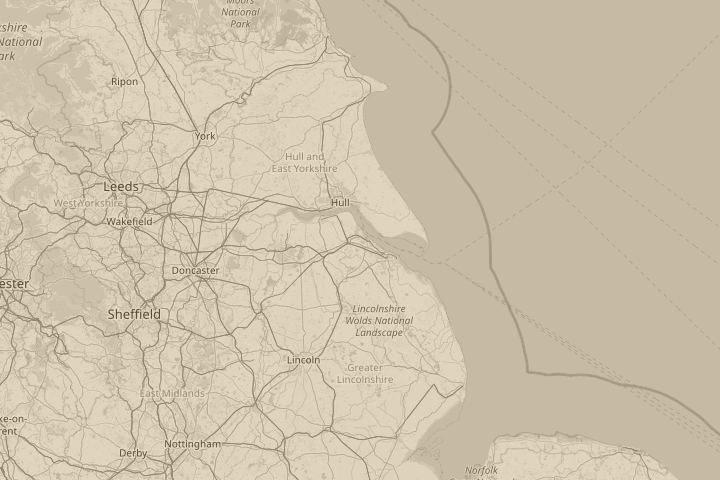 Map of the area around Immingham south humberside, centred on the reported position