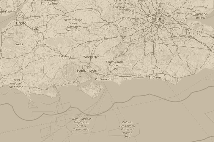 Map of the area around Hampshire / Cowplain, centred on the reported position