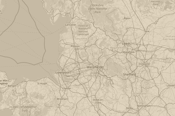 Map of the area around Bolton, UK, centred on the reported position