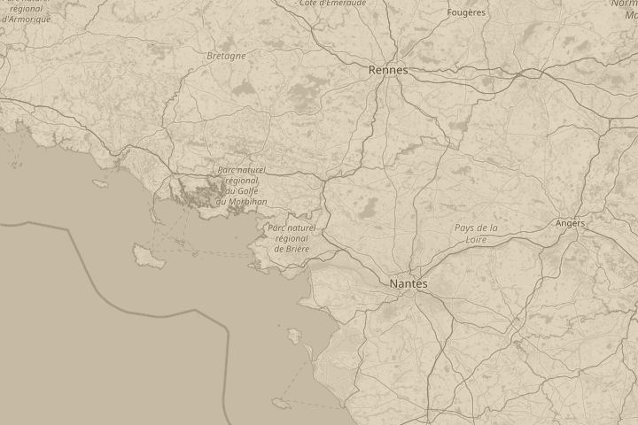 Map of the area around from passenger aircraft, centred on the reported position