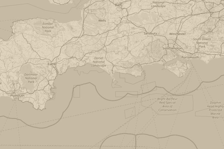 Map of the area around weymouth,dorset, uk, centred on the reported position