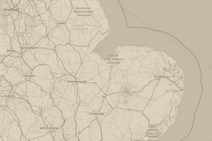 Map of the area around Tilney ST Lawrence, centred on the reported position