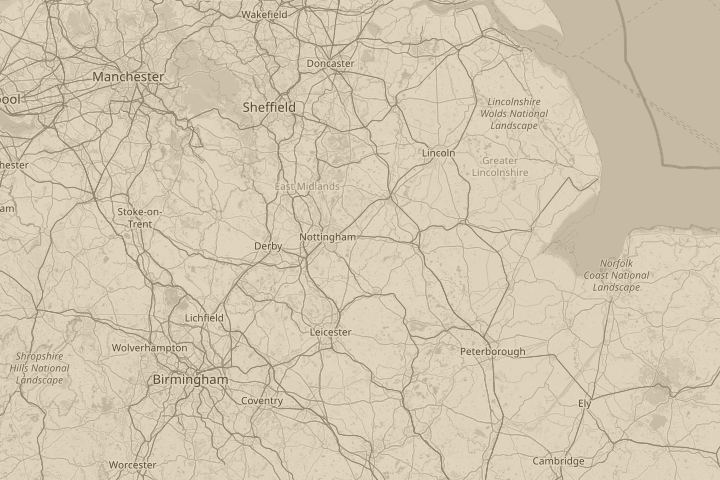 Map of the area around Notts city hospital, centred on the reported position