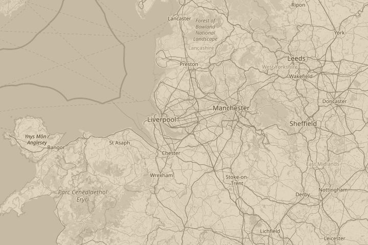 Map of the area around Widnes, Cheshire, centred on the reported position