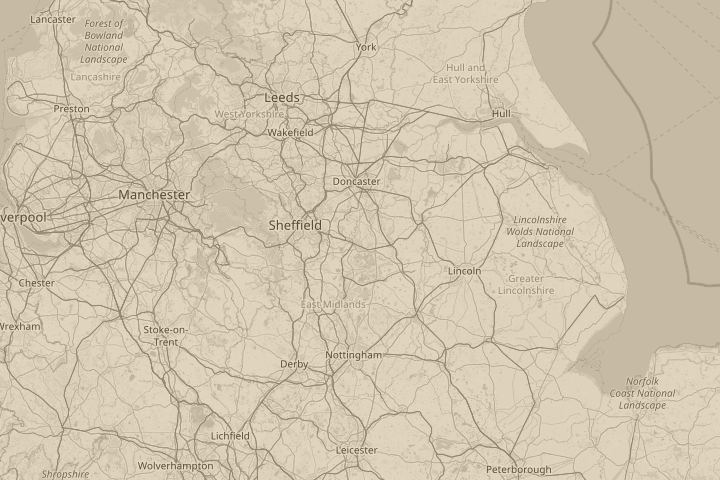 Map of the area around Over fields next to house, centred on the reported position