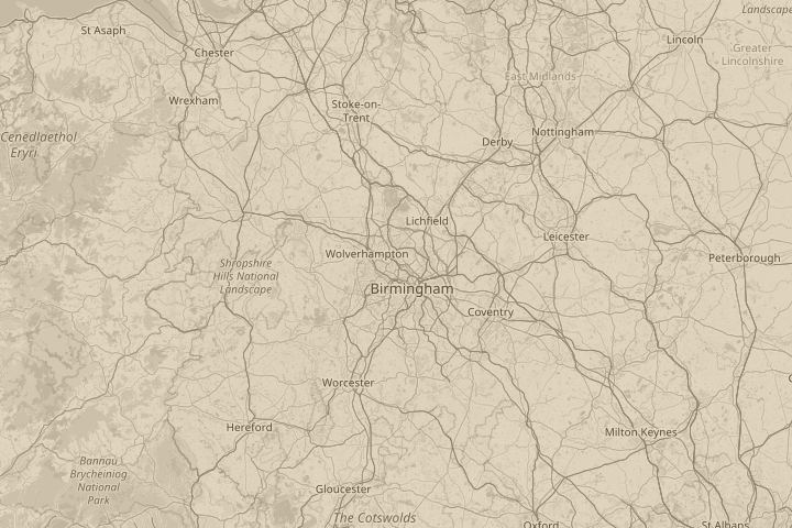Map of the area around wednesbury-west midlands, centred on the reported position