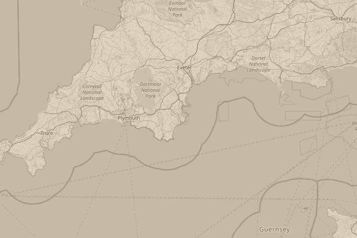 Map of the area around Dartmouth, over Old Mill Creek, centred on the reported position