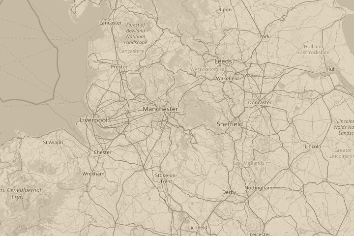 Map of the area around Over Werneth Low Hyde, centred on the reported position