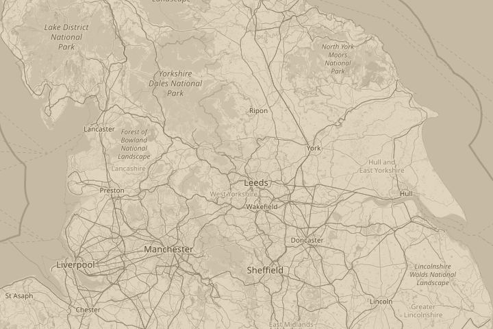 Map of the area around Bramhope,Leeds LS16 9BZ, centred on the reported position