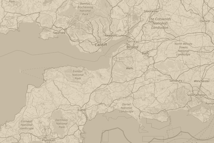Map of the area around Combwich, Somerset, England, centred on the reported position