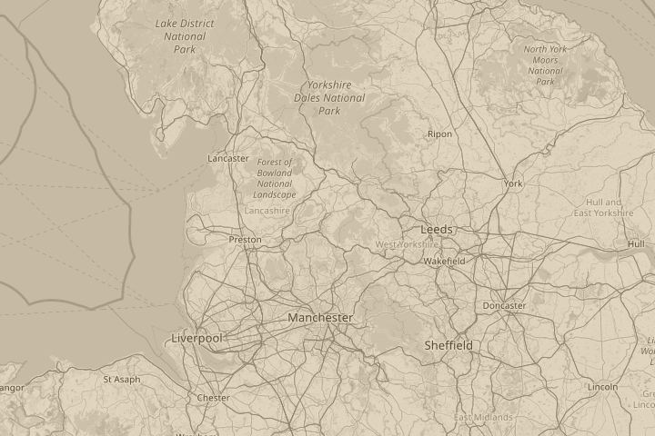 Map of the area around north west above nelson lancs, centred on the reported position