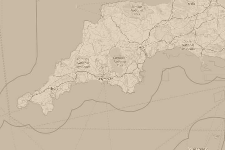 Map of the area around Plympton, devon, centred on the reported position