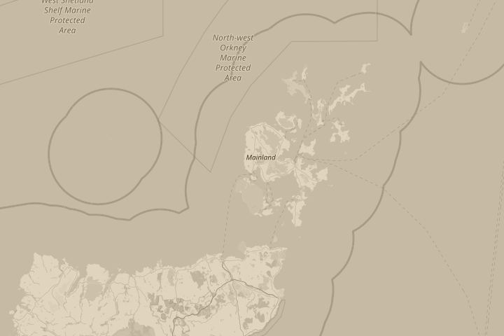 Map of the area around Stromness Orkney Islands, centred on the reported position