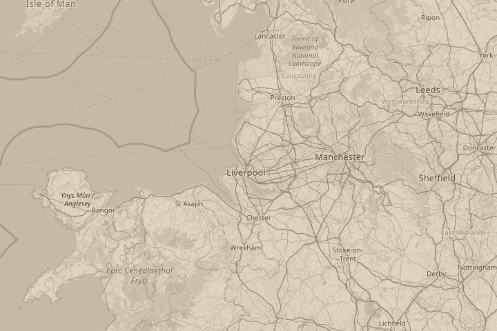 Map of the area around liverpool off county road, centred on the reported position