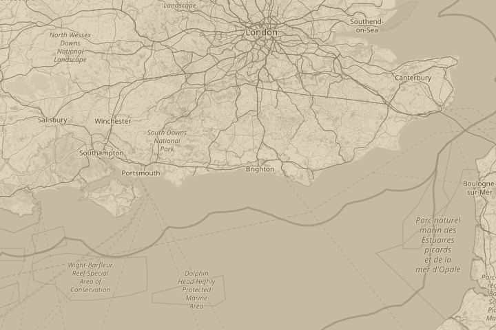 Map of the area around brighton, centred on the reported position