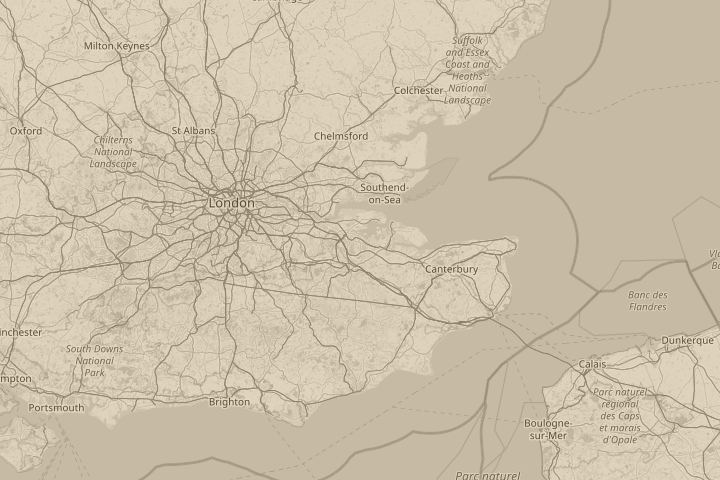 Map of the area around in my back garden in the sky, centred on the reported position