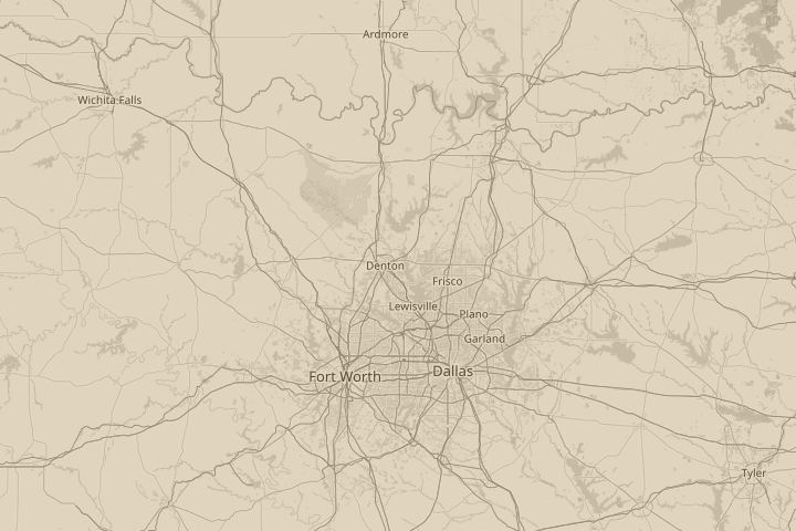 Map of the area around denton tx,, centred on the reported position