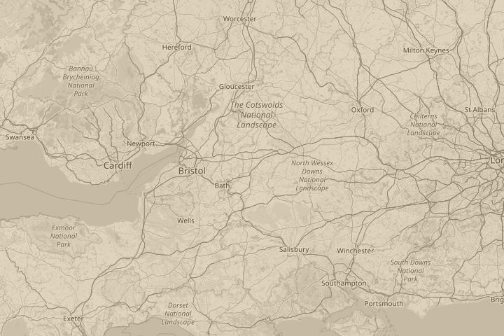 Map of the area around In the sky above Chippenham, centred on the reported position