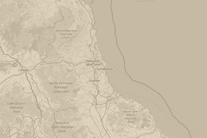 Map of the area around sunderland, centred on the reported position