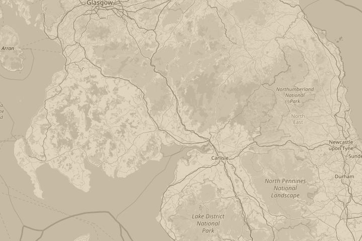 Map of the area around Outside Lockerbie, Scotland, centred on the reported position