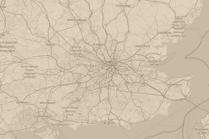 Map of the area around London/Roehampton, centred on the reported position