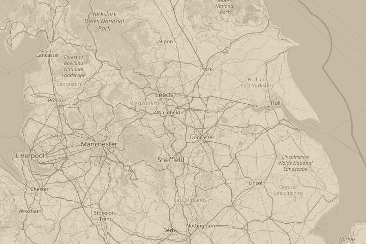 Map of the area around hemsworth, centred on the reported position