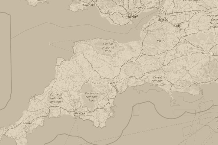Map of the area around mid-devon, cheriton fitzpaine, centred on the reported position