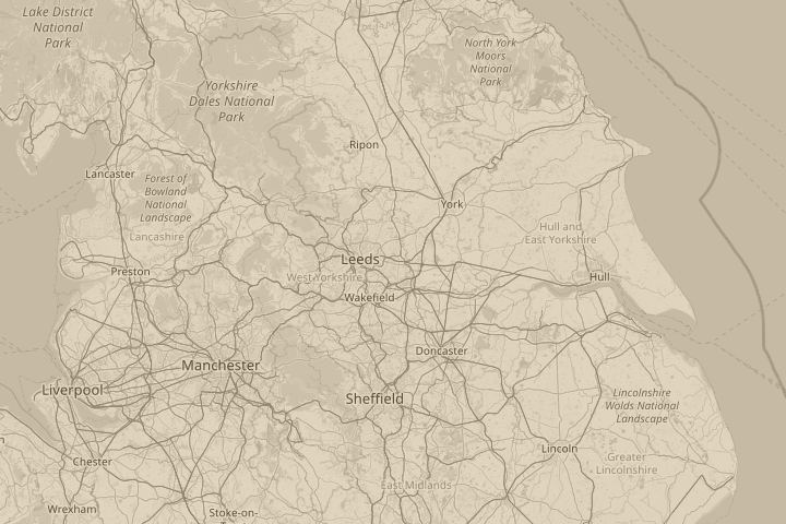 Map of the area around garforth, leeds, centred on the reported position