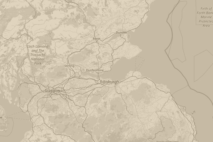 Map of the area around above Burntisland shipyard, centred on the reported position