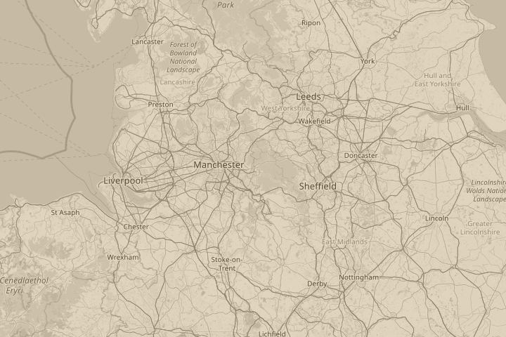 Map of the area around Hadfield, Glossop, centred on the reported position