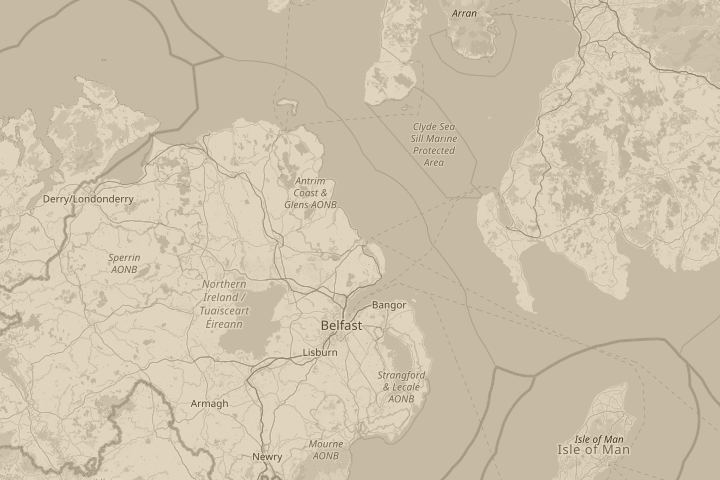 Map of the area around LARNE COUNTY ANTRIM, centred on the reported position