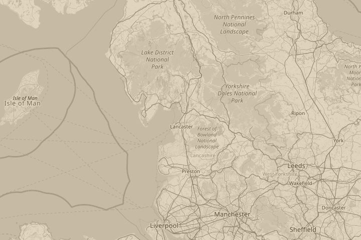 Map of the area around Morecambe Lancs, centred on the reported position