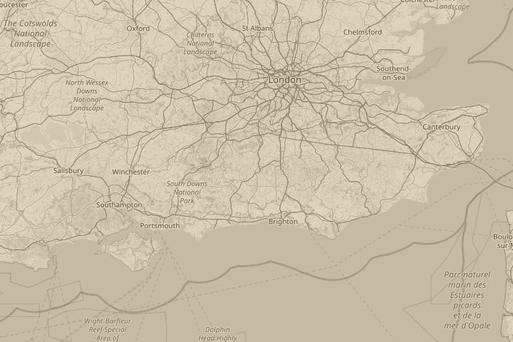 Map of the area around horsham, centred on the reported position