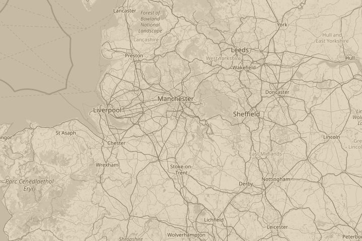 Map of the area around woodford cheshire, centred on the reported position