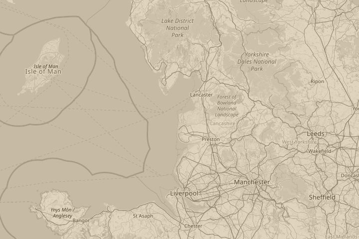 Map of the area around cleveleys, centred on the reported position