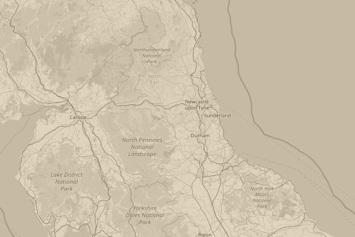 Map of the area around medimsley consett co Durham, centred on the reported position