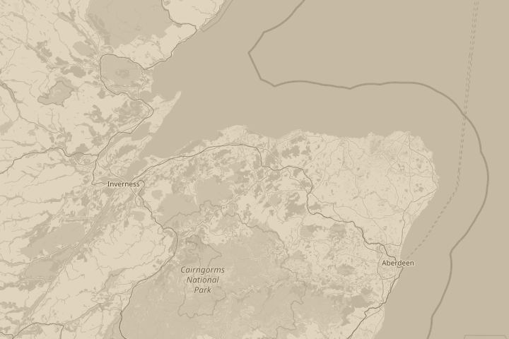 Map of the area around Elgin & Lossiemouth Scotland, centred on the reported position