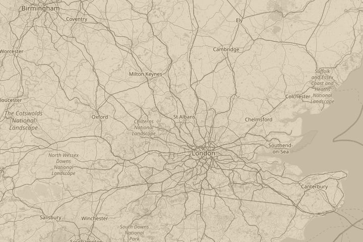Map of the area around Out my bedroom window, centred on the reported position