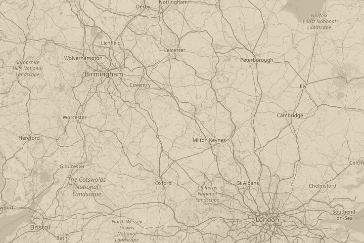 Map of the area around outside my window, centred on the reported position