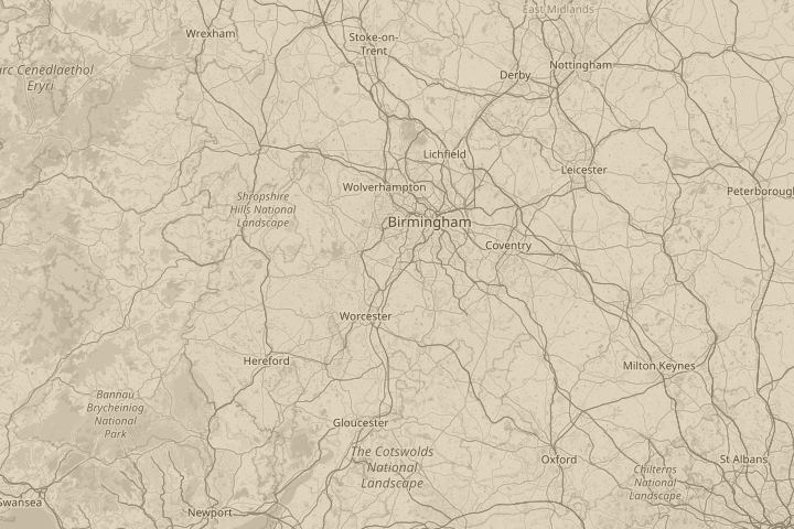 Map of the area around Bromsgrove, UK B61 8SS, centred on the reported position