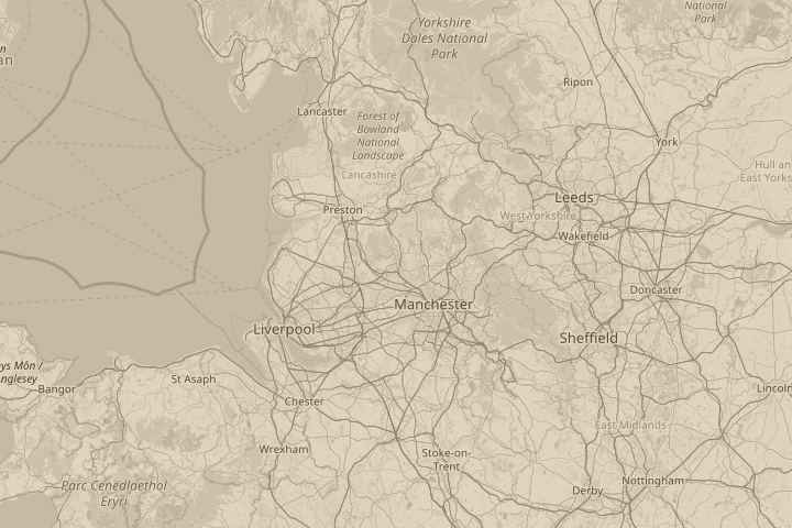Map of the area around bolton, centred on the reported position