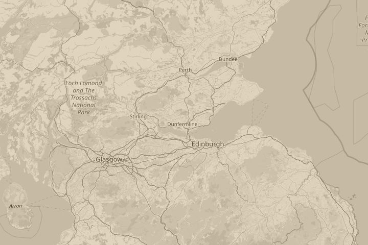 Map of the area around dunfermline, scotland, centred on the reported position