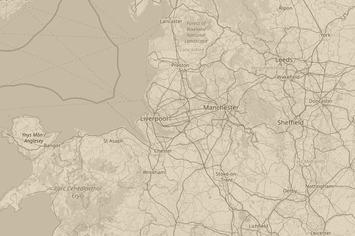 Map of the area around going toward liverpool, centred on the reported position