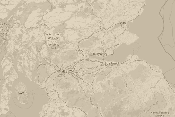 Map of the area around Falkirk/Grangemouth, centred on the reported position