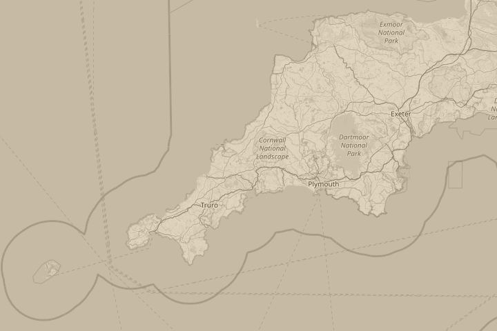 Map of the area around Bodmin, centred on the reported position