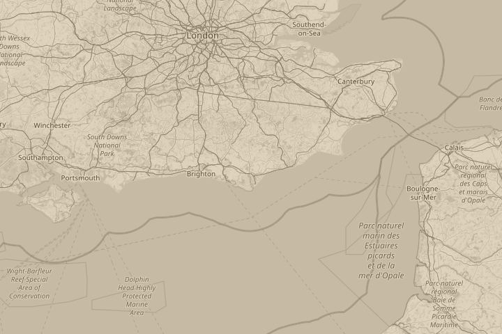 Map of the area around Hailsham, Sussex, England, centred on the reported position