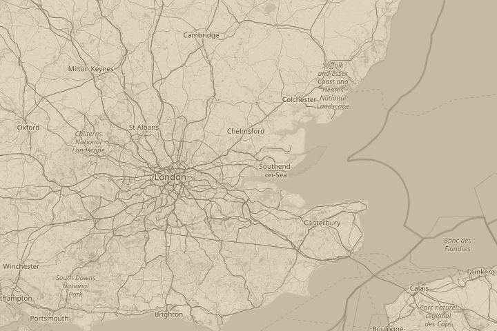 Map of the area around Pitsea, Basildon, Essex  SS16, centred on the reported position