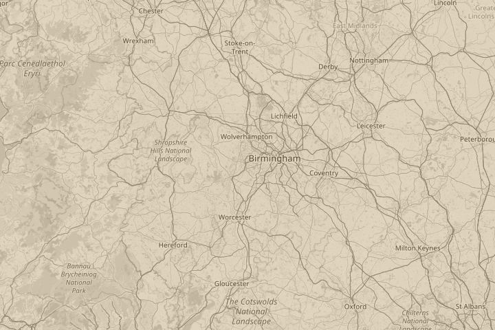 Map of the area around stourbridge (uk), centred on the reported position